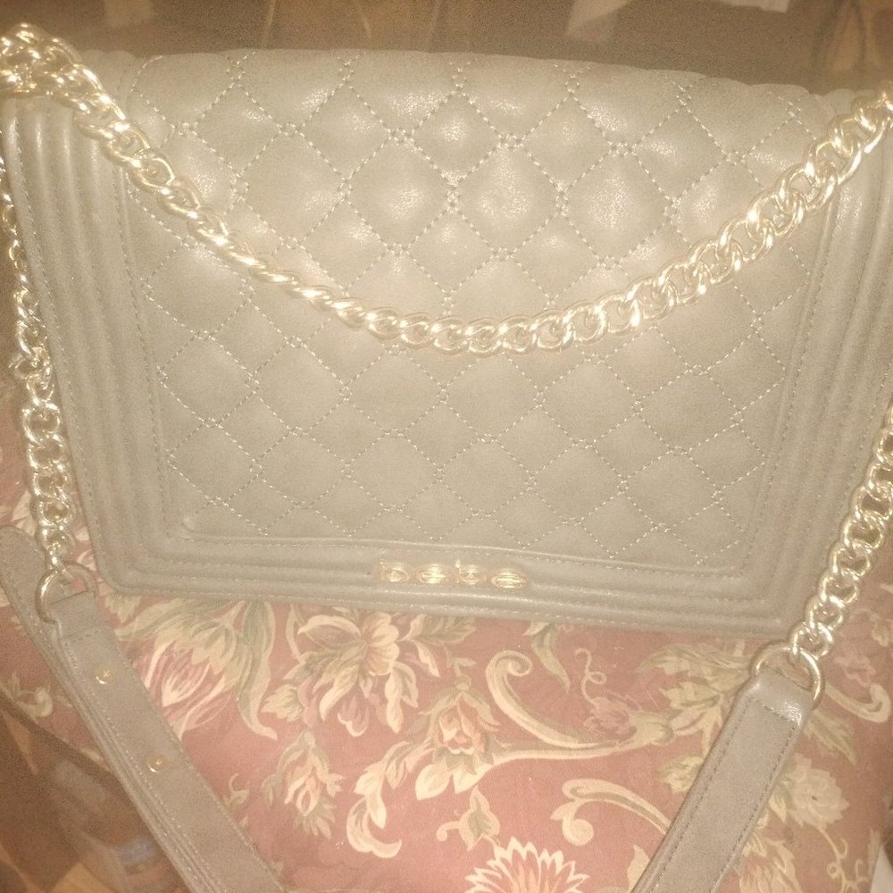 Bebe gold chain strap purse